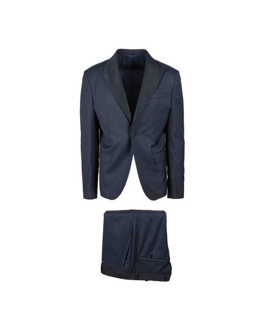 Alessandro Dell'acqua Blue Single Breasted Suits for men