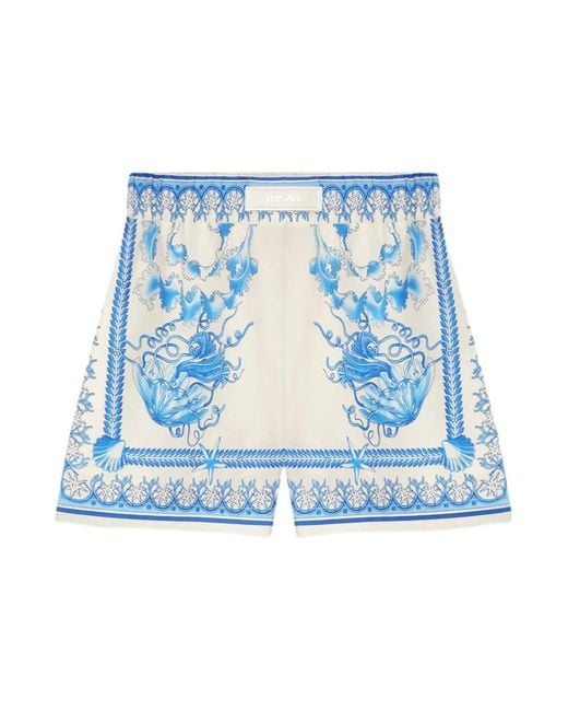 Versace Blue Short Shorts