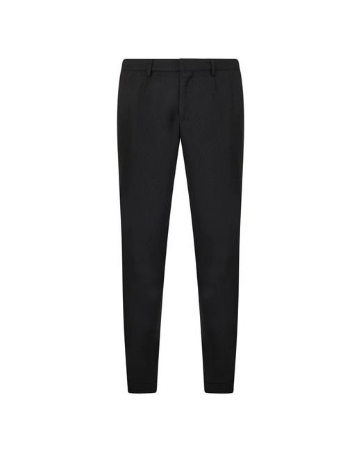 Moorer Black Slim-Fit Trousers for men