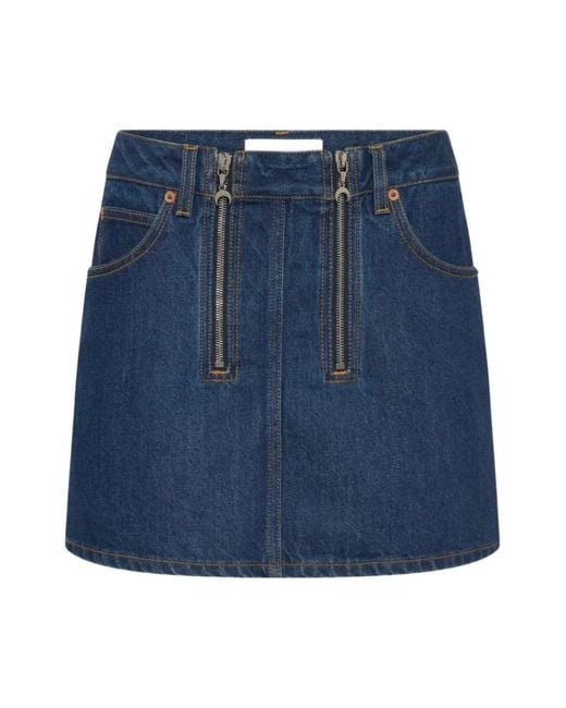 MARINE SERRE Blue Denim Skirts