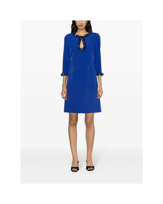 P.A.R.O.S.H. P.A.R.O..H. ,Kleedjes ,Blauw ,Polyester Stijlvolle Jurk in het Blue