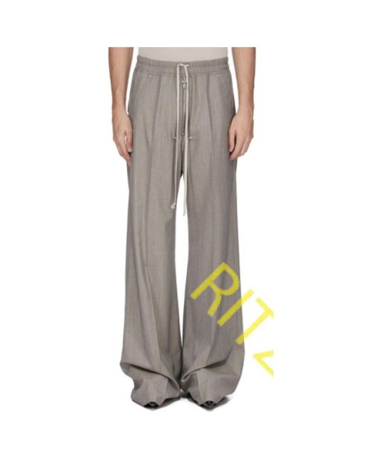 Rick Owens Gray Wide Trousers for men