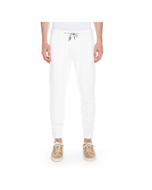 Eleventy White Slim-Fit Trousers for men