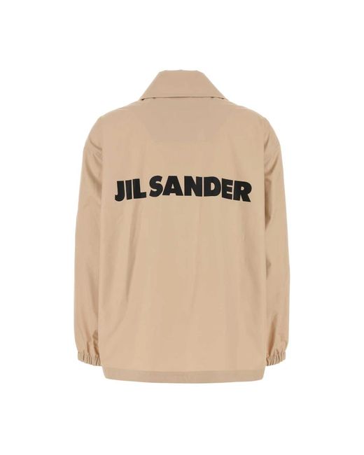 Jil Sander Jassen ,Katoen Stijlvolle Katoenen Jas in het Natural