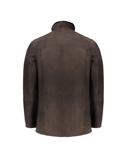 Leather Jackets di Moorer in Brown da Uomo