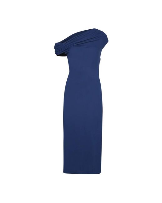 Givenchy Blauwe One-Shoulder Jurk Elegant Draperen in het Blue