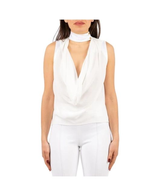 Elisabetta Franchi White Sleeveless Tops