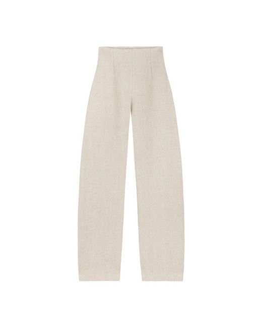 Cortana White Straight Trousers