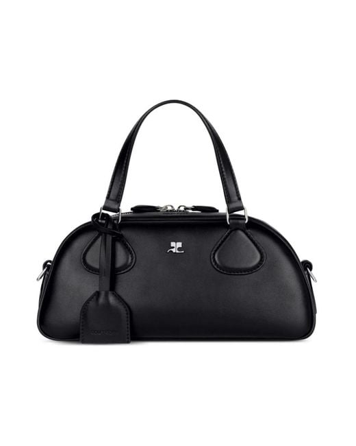 Courreges Black Schwarze taschen mit gesticktem logo