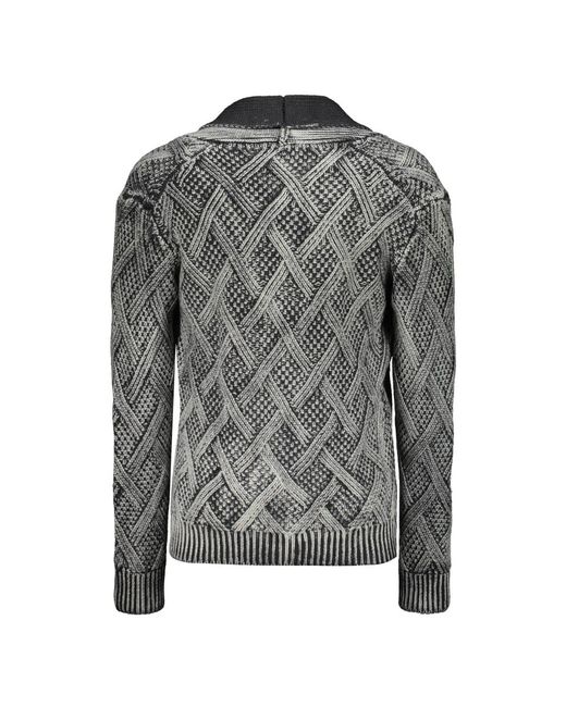 Moorer Diamond Cardigan in het Gray voor heren