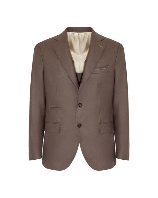 Eleventy Braune Wolljacke Mit Taschen in Brown für Herren