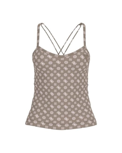 Sleeveless Tops di Guess in Brown