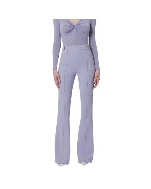 Elisabetta Franchi Purple Wide Trousers