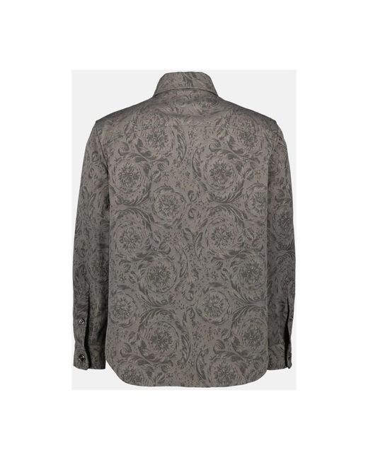 Versace Barocco hemd herbst-winter 2024 kollektion in Gray für Herren