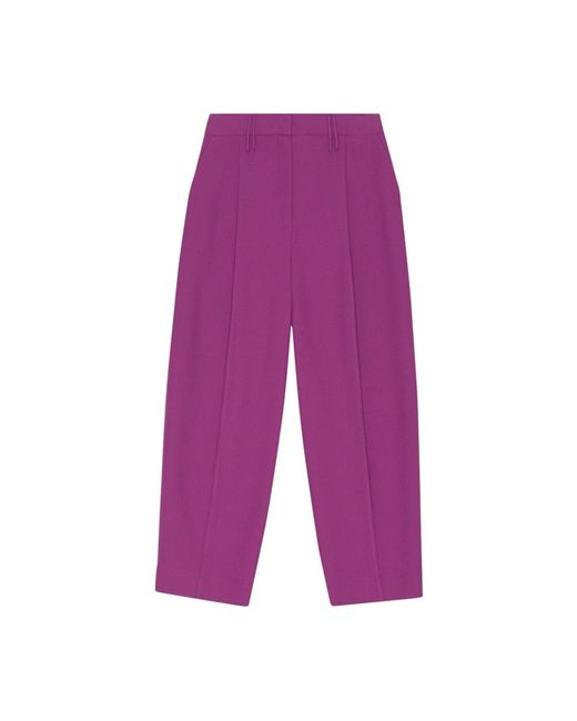 Ganni Purple Straight Trousers