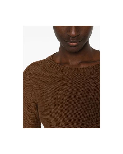 Baserange Brown Round-Neck Knitwear