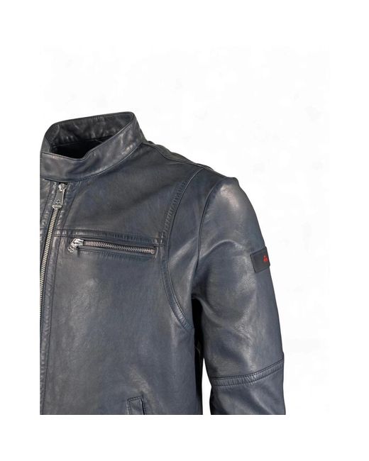 Peuterey Jassen ,Blauw ,Leer Saguaro Jacket in het Gray voor heren