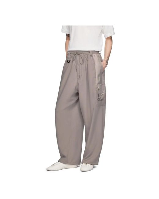 Y-3 Gray Wide Trousers for men