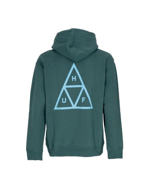 Huf Hoodies & Sweatvesten ,Groen ,Katoen Triple Triangle Hoodie Pine Lange Mouw in het Green voor heren