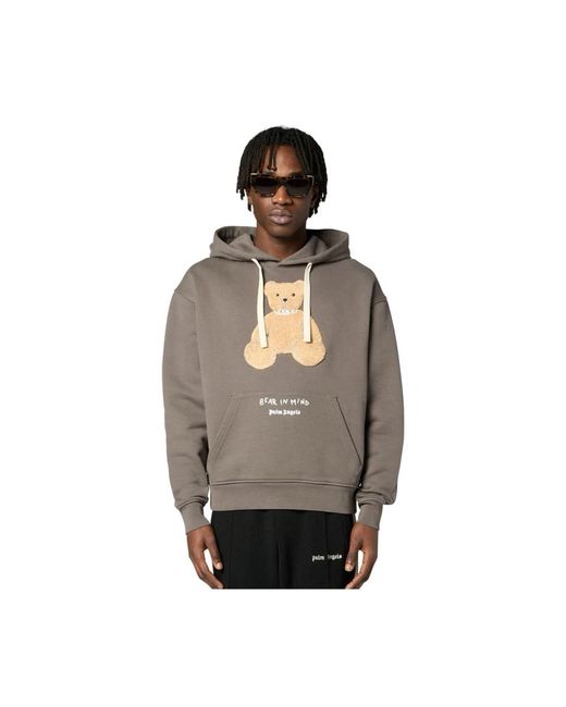 Palm Angels Gray Hoodies for men