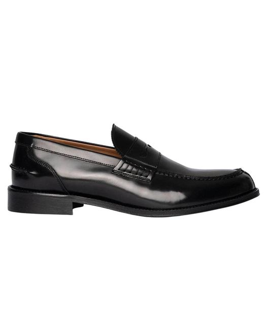 Exton Schoenen ,Blauw ,Leer Handgemaakte Leren Loafers in het Black voor heren