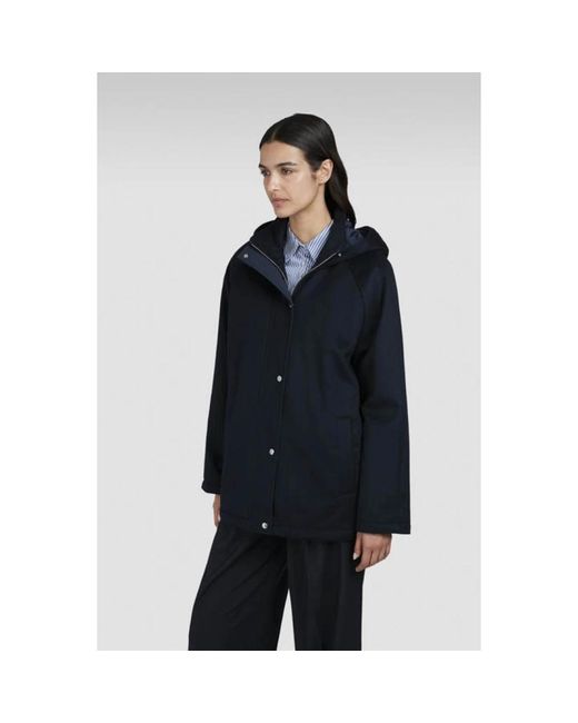 Paul & Shark Blue Luxuriöser Cashmere Parka Mantel