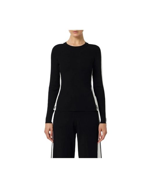 Elisabetta Franchi Black Round-Neck Knitwear