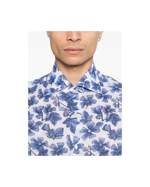 Isaia Blue Casual Shirts for men