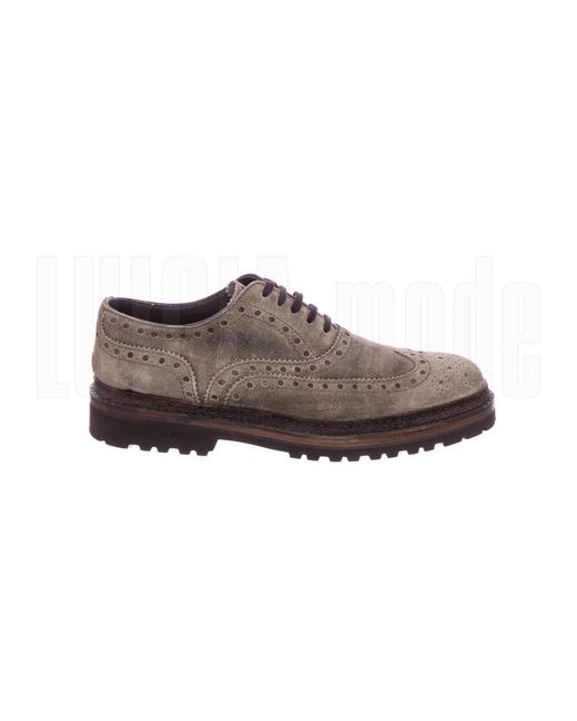 Lo.white Brown Laced Shoes for men