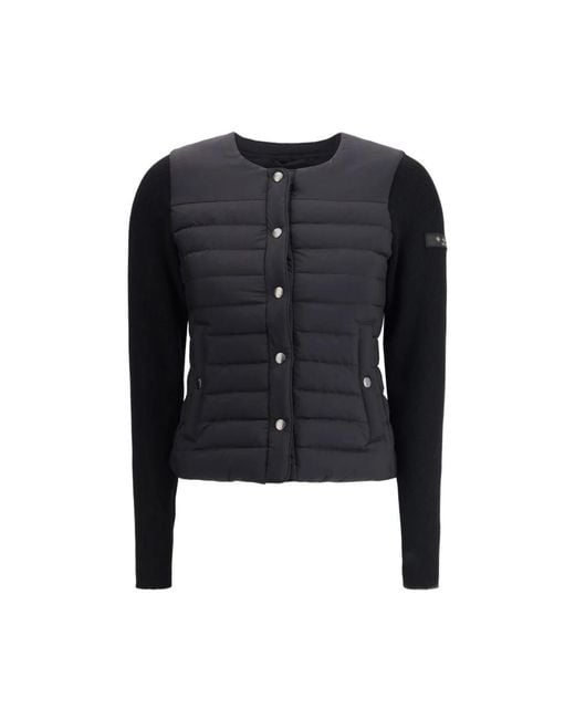 Tatras Black Gepolsterte Daunenjacke Mit Wollärmeln
