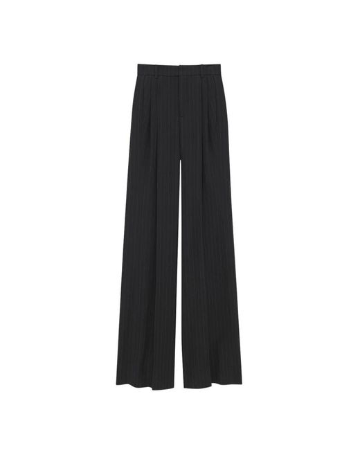 Saint Laurent Black Wollweite hose