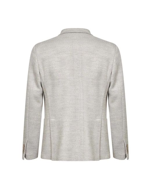 Tagliatore Jassen ,Leer Double-Breasted Jas in het Gray voor heren