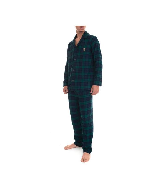 Polo Ralph Lauren Glencheck Pyjama mit Knöpfen für Herren in Blue für Herren