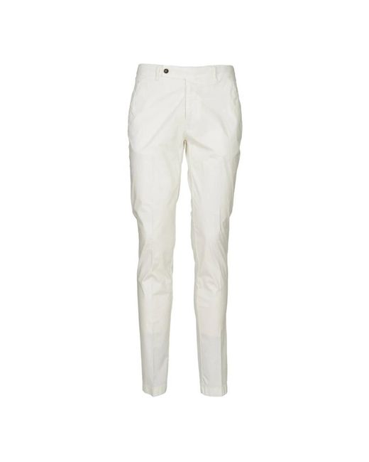 Berwich White Slim-Fit Trousers for men