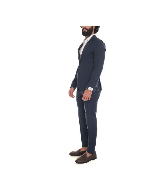 Paoloni Single Breasted Suits in het Blue voor heren