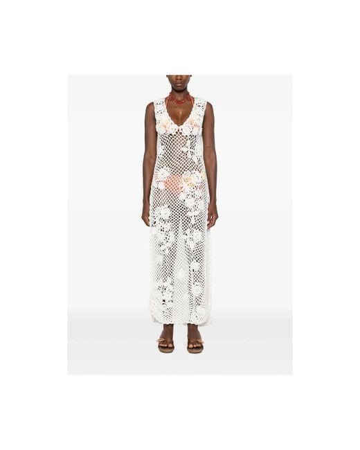 Ganni White Knitted Dresses