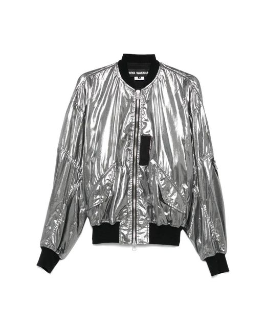 Junya Watanabe Jassen ,Grijs ,Katoen Metallic Effect Bomber Jacket in het Gray