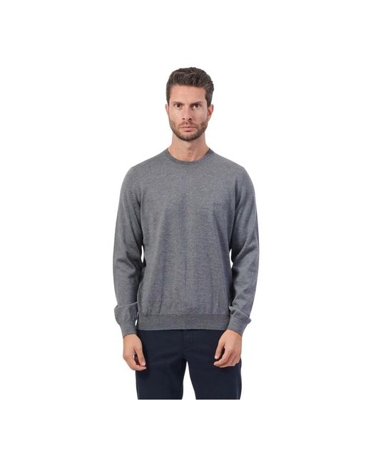 HUGO Gray Round-Neck Knitwear for men