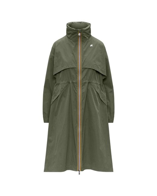 K-Way Jassen ,Groen ,Polyester Aube Memory Touch Jacket in het Green