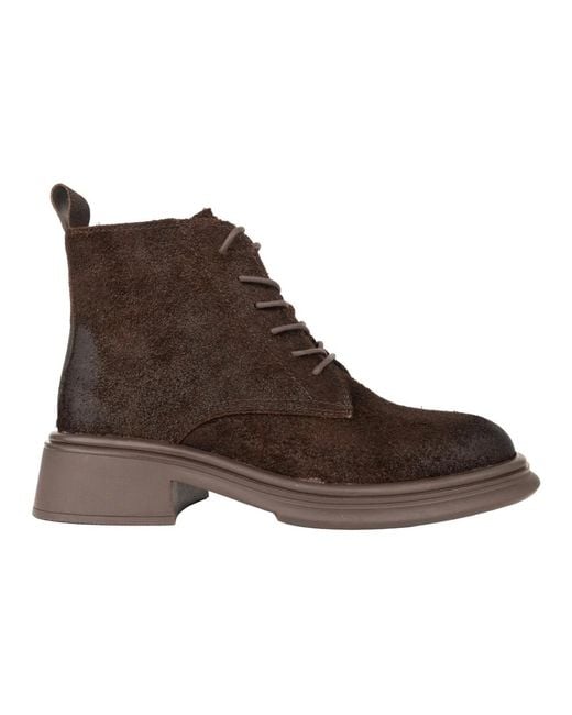 Linda Baumann Brown Lace-Up Boots