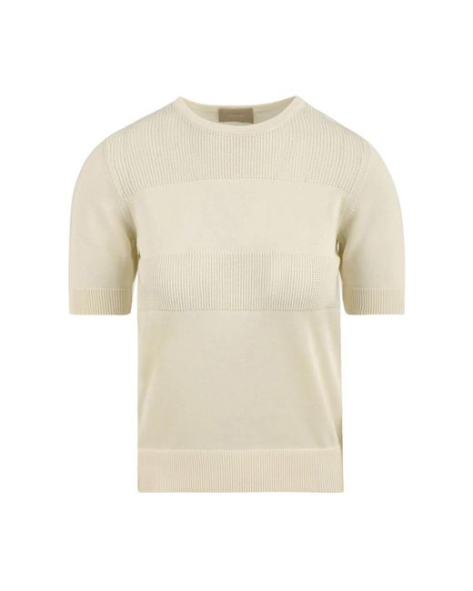 Drumohr Natural Weißer Rundhalsausschnitt Pullover