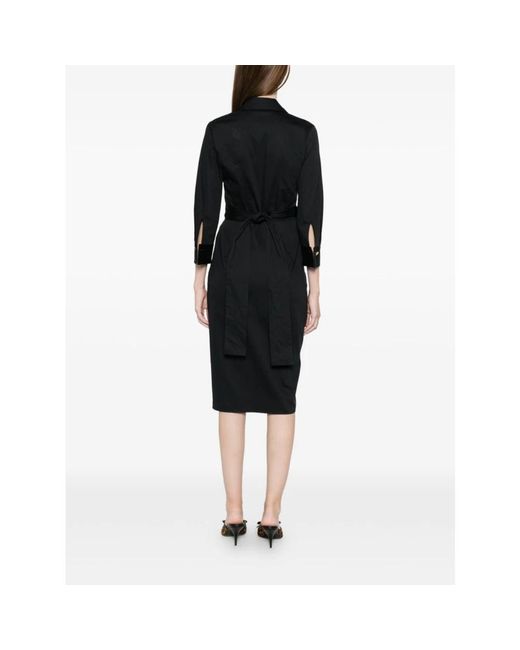 Elisabetta Franchi Black Wrap Dresses
