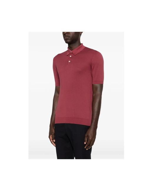 Fedeli Red Polo Shirts for men