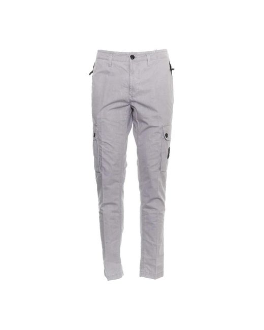 Trousers > slim-fit trousers Stone Island pour homme en coloris Gray