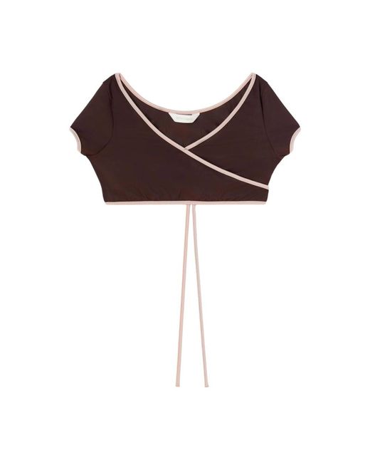 Palm Angels Brown Sleeveless Tops