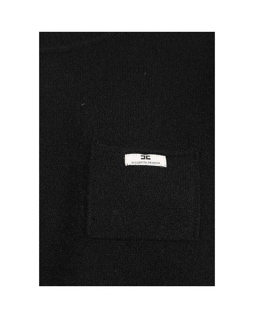 Elisabetta Franchi Black Round-Neck Knitwear