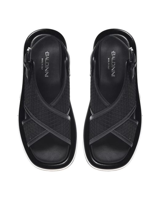 Baldinini Black Flat Sandals