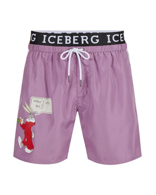 Beachwear Iceberg de hombre de color Purple