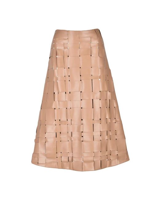 Leather Skirts A.W.A.K.E. MODE de color Natural