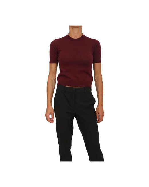 Anna Molinari Red Round-Neck Knitwear